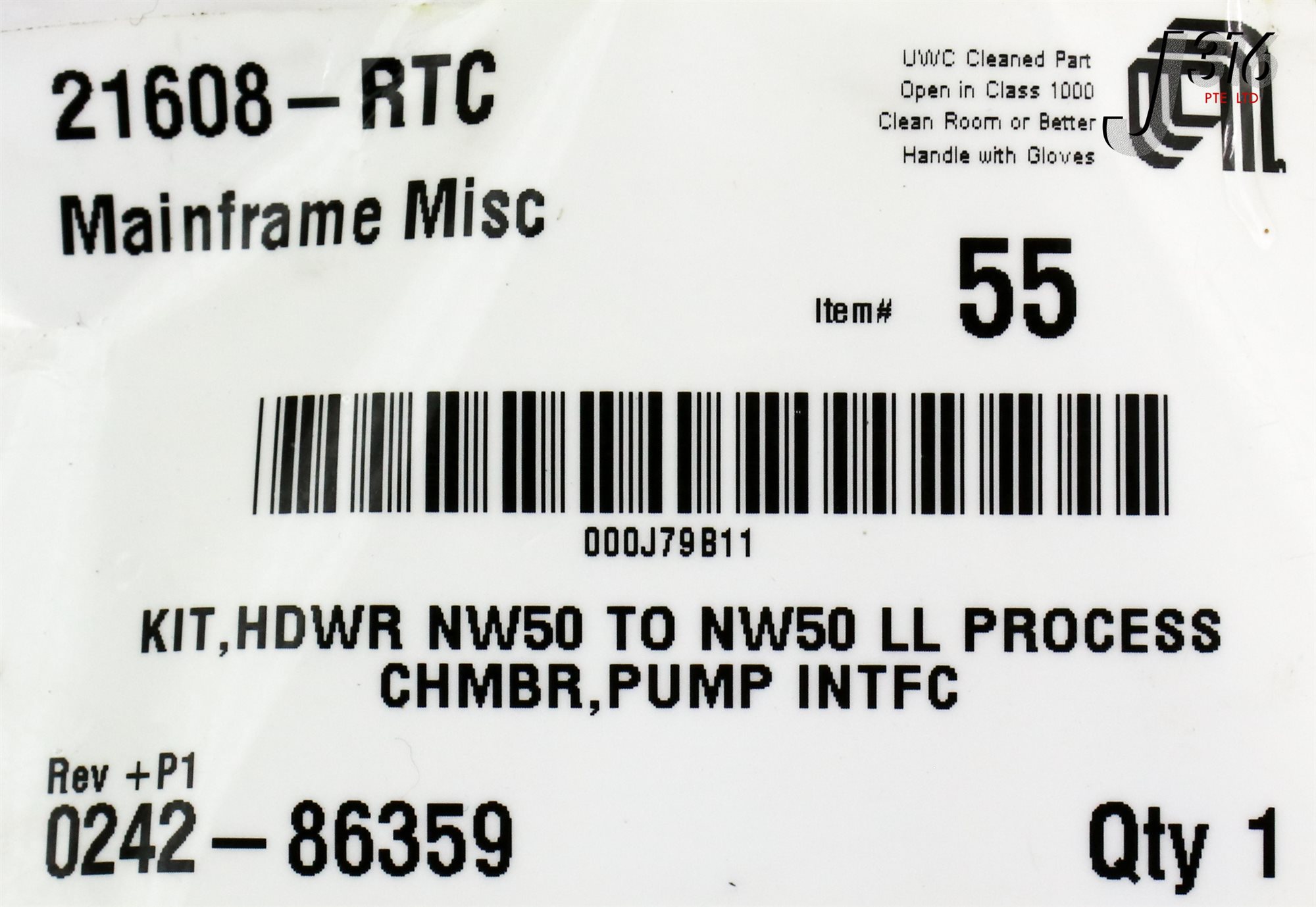 19674 APPLIED MATERIALS KIT HDWR NW50 TO NW50 LL PROCESS 0242